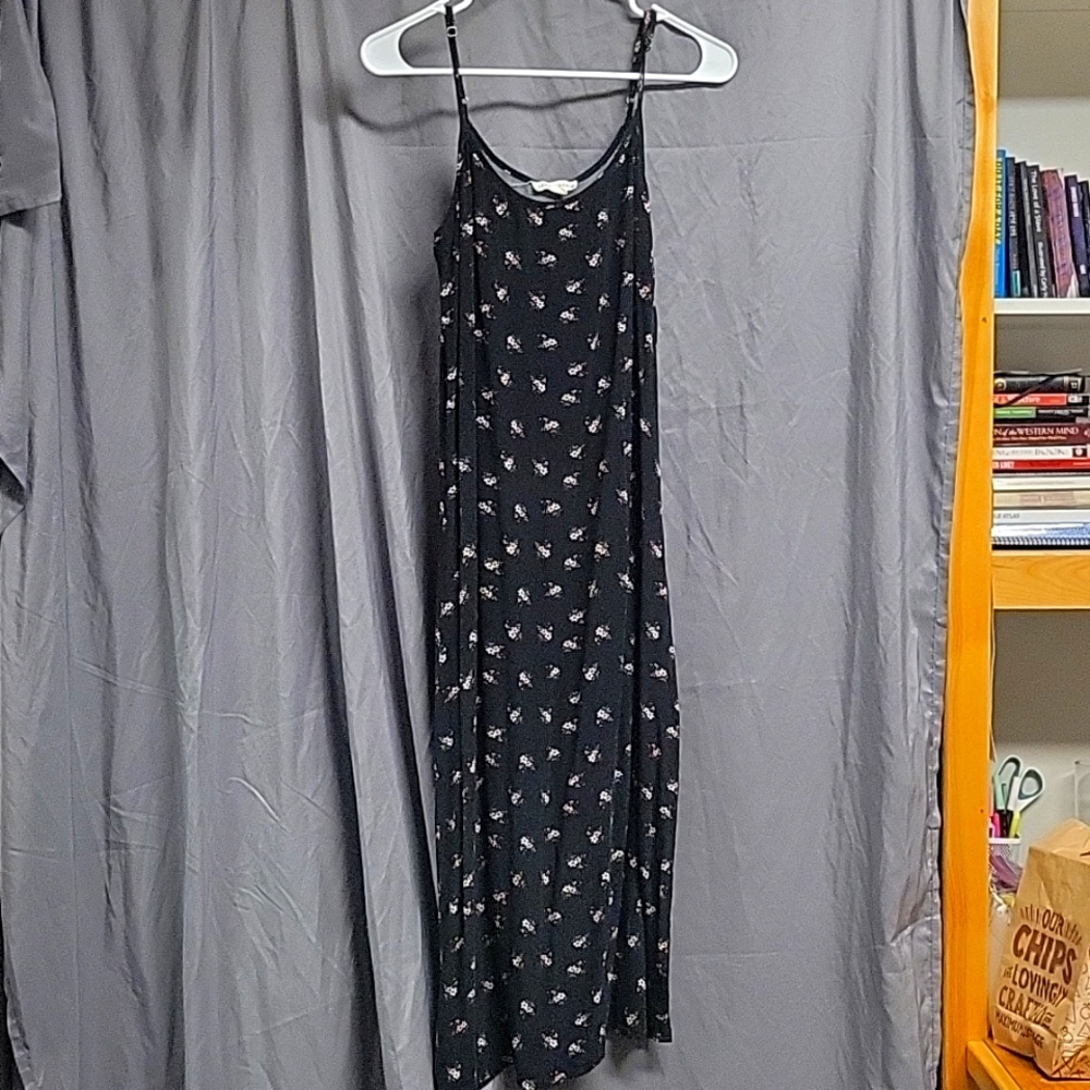 Dress, Aeropostale, Medium, Black, flower print